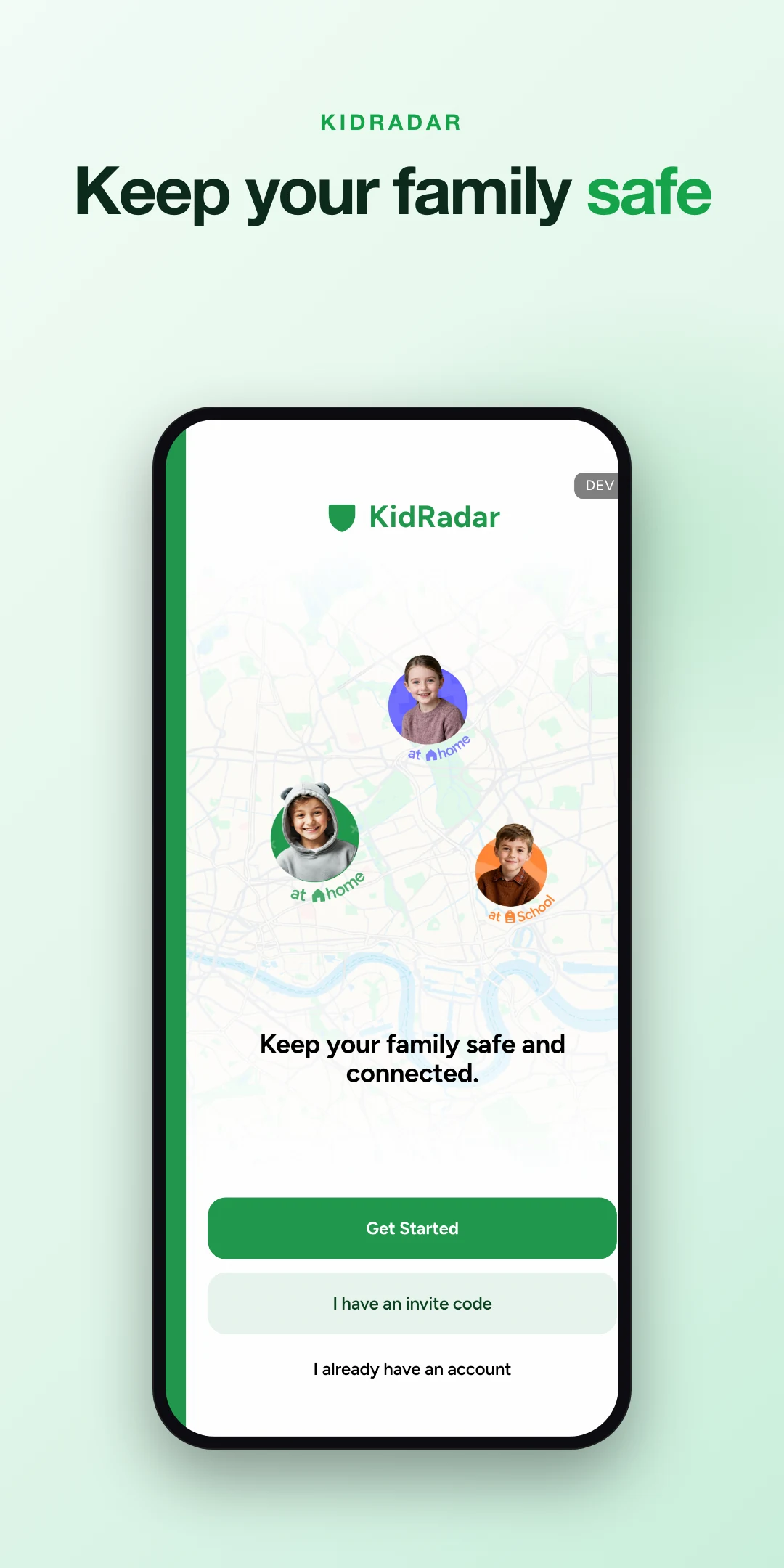 KidRadar app screenshot