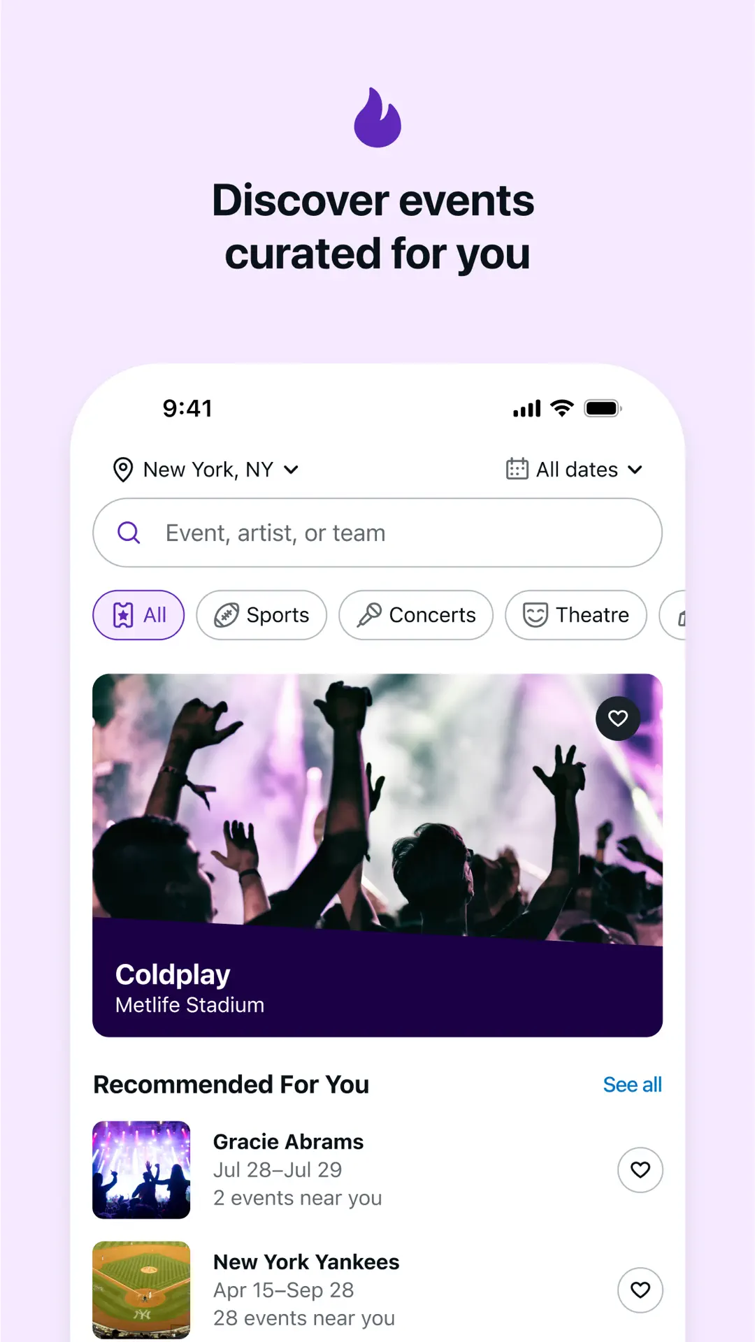 StubHub app screenshot